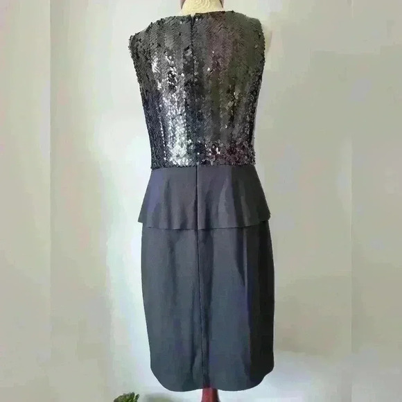 ELIE TAHARI black sequin peplum dress. Size 8 - Picture 9 of 11